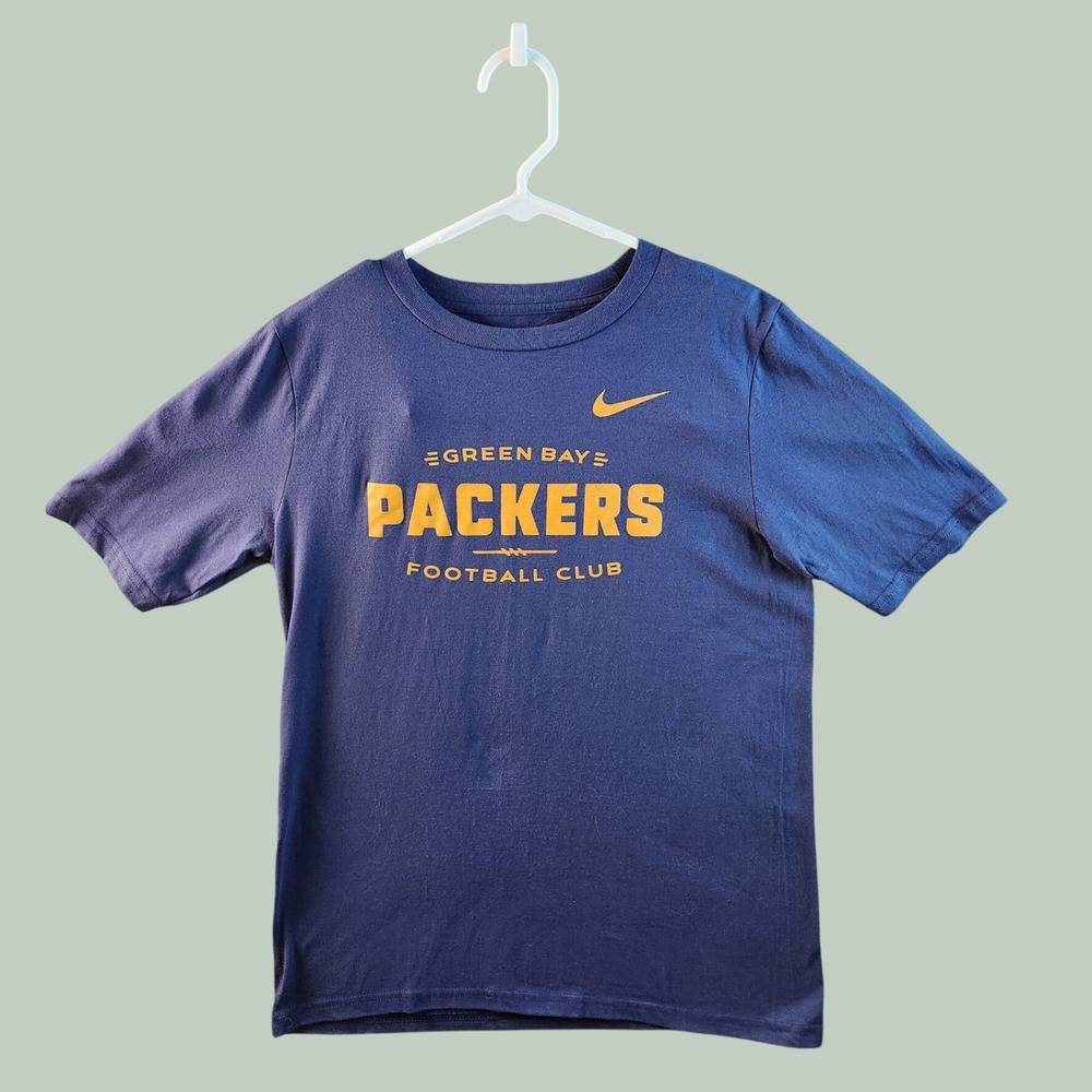 Nike Green Bay Packers Football Club Youth XL 18/20 Blue NFL Graphic T Shirt